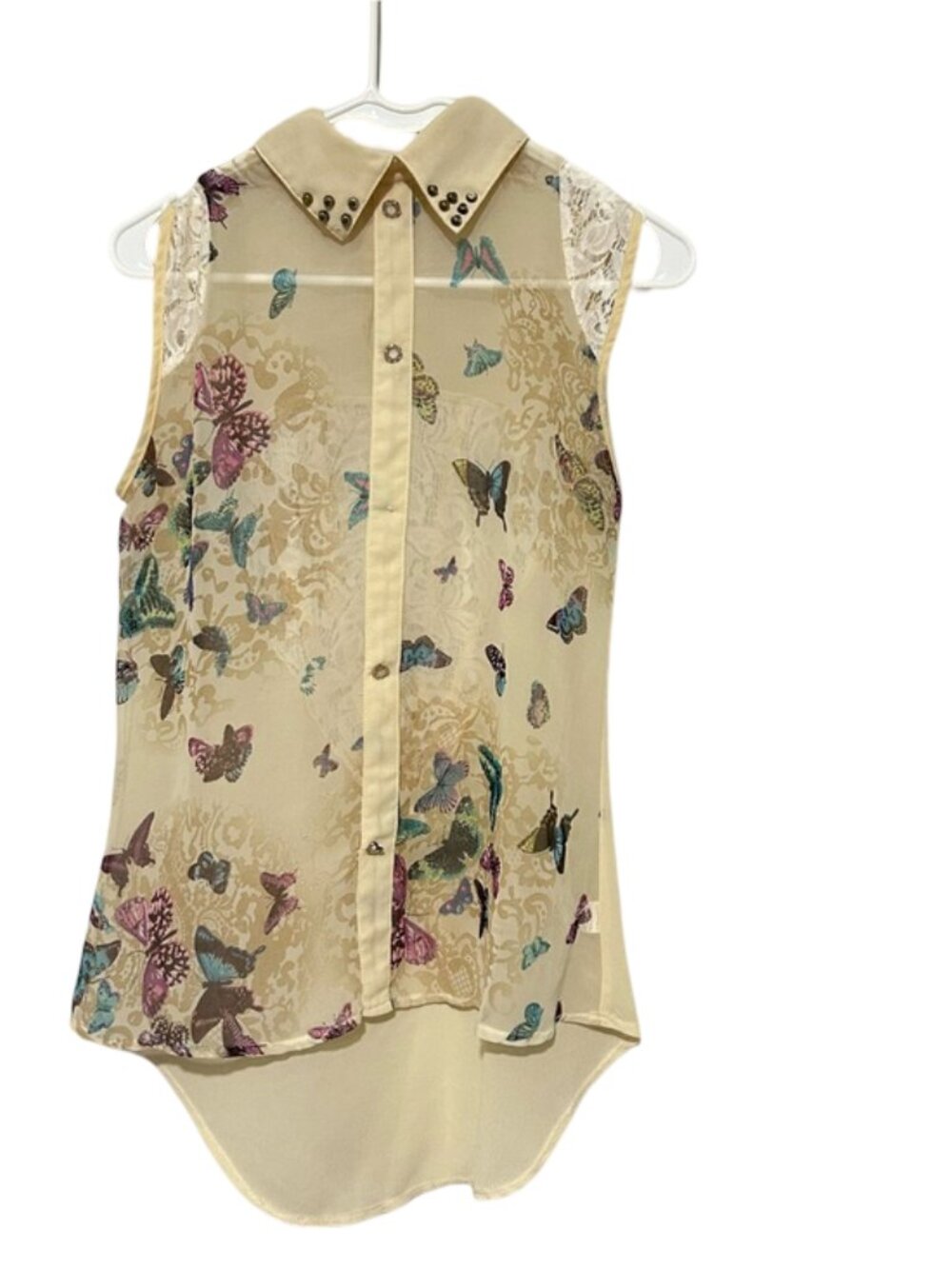 Butterfly Collared Blouse Cottage core Size Medium